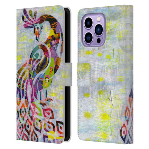 Artpoptart Animals Peacock Leather Book Wallet Case Cover For Apple iPhone 14 Pro Max