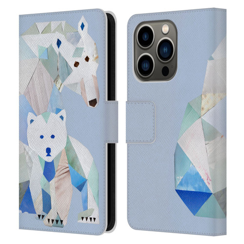 Artpoptart Animals Polar Bears Leather Book Wallet Case Cover For Apple iPhone 14 Pro