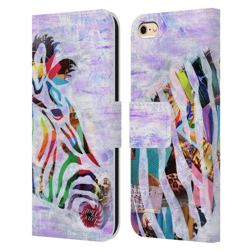 Artpoptart Animals Purple Zebra Leather Book Wallet Case Cover For Apple iPhone 6 / iPhone 6s