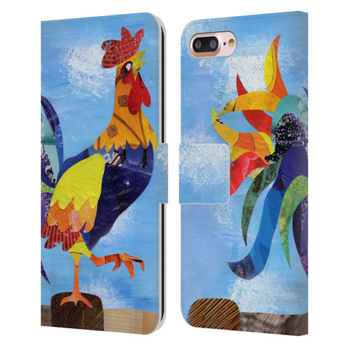 Artpoptart Animals Colorful Rooster Leather Book Wallet Case Cover For Apple iPhone 7 Plus / iPhone 8 Plus