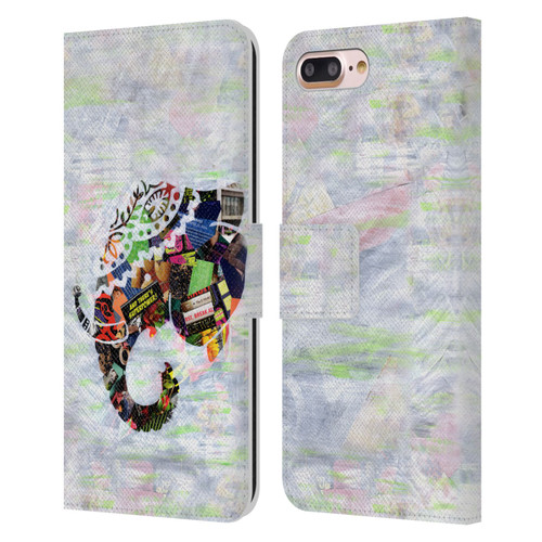 Artpoptart Animals Elephant Leather Book Wallet Case Cover For Apple iPhone 7 Plus / iPhone 8 Plus