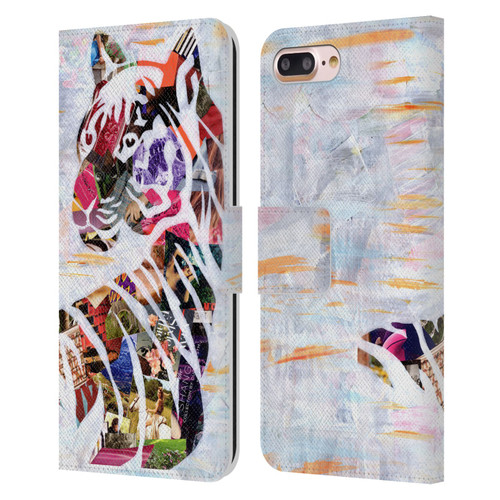Artpoptart Animals Tiger Leather Book Wallet Case Cover For Apple iPhone 7 Plus / iPhone 8 Plus