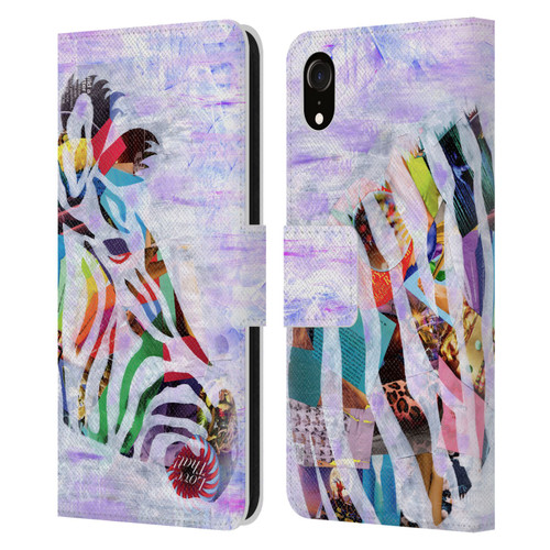 Artpoptart Animals Purple Zebra Leather Book Wallet Case Cover For Apple iPhone XR