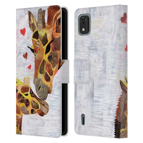 Artpoptart Animals Sweet Giraffes Leather Book Wallet Case Cover For Nokia C2 2nd Edition