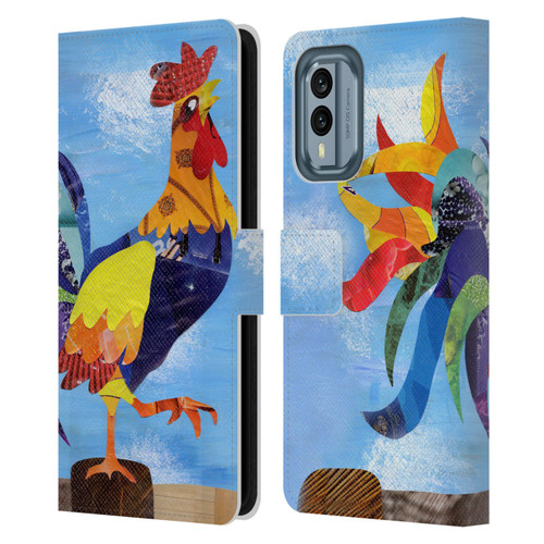 Artpoptart Animals Colorful Rooster Leather Book Wallet Case Cover For Nokia X30