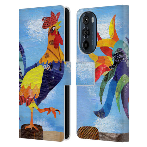 Artpoptart Animals Colorful Rooster Leather Book Wallet Case Cover For Motorola Edge 30