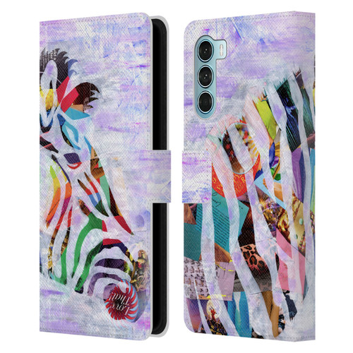 Artpoptart Animals Purple Zebra Leather Book Wallet Case Cover For Motorola Edge S30 / Moto G200 5G