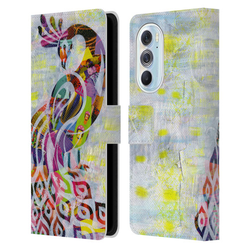 Artpoptart Animals Peacock Leather Book Wallet Case Cover For Motorola Edge X30