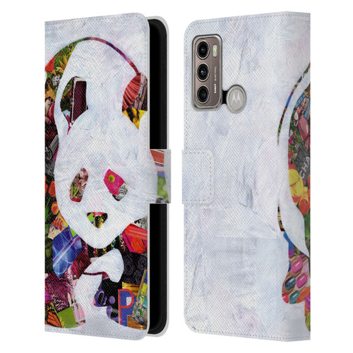 Artpoptart Animals Panda Leather Book Wallet Case Cover For Motorola Moto G60 / Moto G40 Fusion