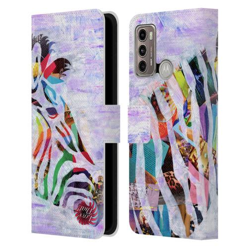 Artpoptart Animals Purple Zebra Leather Book Wallet Case Cover For Motorola Moto G60 / Moto G40 Fusion