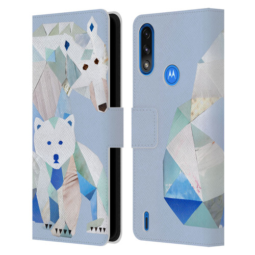 Artpoptart Animals Polar Bears Leather Book Wallet Case Cover For Motorola Moto E7 Power / Moto E7i Power
