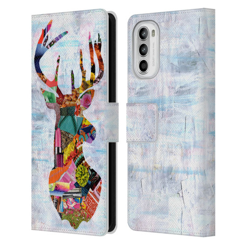 Artpoptart Animals Deer Leather Book Wallet Case Cover For Motorola Moto G52