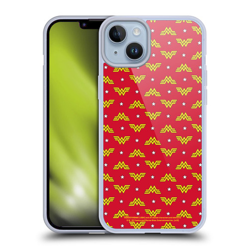 Wonder Woman 1984 Logo Art Retro Pattern Soft Gel Case for Apple iPhone 14 Plus