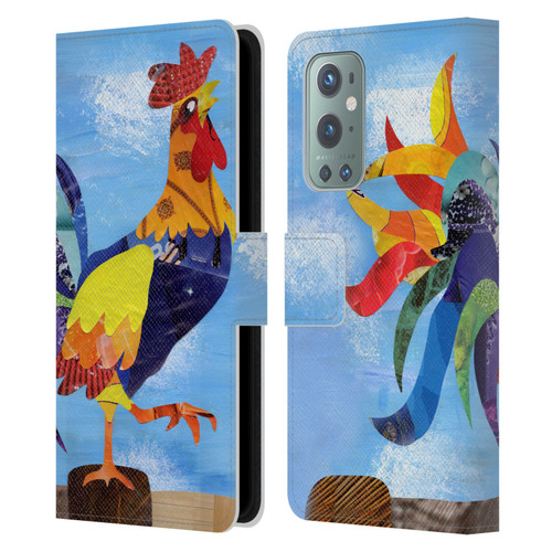 Artpoptart Animals Colorful Rooster Leather Book Wallet Case Cover For OnePlus 9