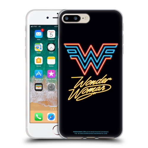 Wonder Woman 1984 Logo Art Neon Soft Gel Case for Apple iPhone 7 Plus / iPhone 8 Plus