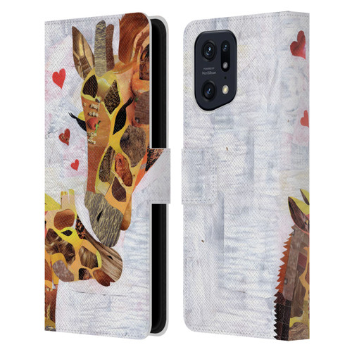 Artpoptart Animals Sweet Giraffes Leather Book Wallet Case Cover For OPPO Find X5