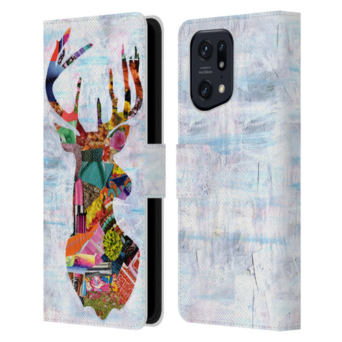 Artpoptart Animals Deer Leather Book Wallet Case Cover For OPPO Find X5 Pro