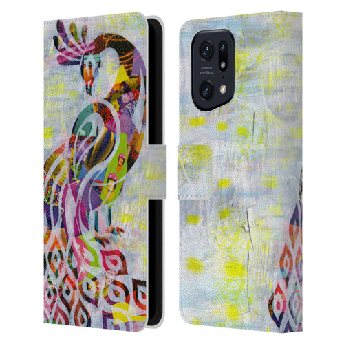 Artpoptart Animals Peacock Leather Book Wallet Case Cover For OPPO Find X5 Pro