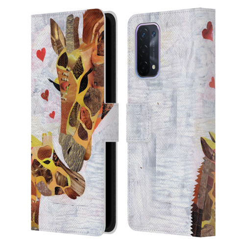 Artpoptart Animals Sweet Giraffes Leather Book Wallet Case Cover For OPPO A54 5G