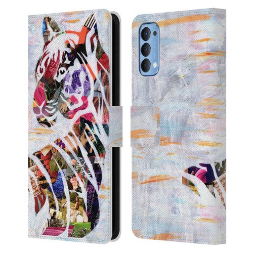Artpoptart Animals Tiger Leather Book Wallet Case Cover For OPPO Reno 4 5G
