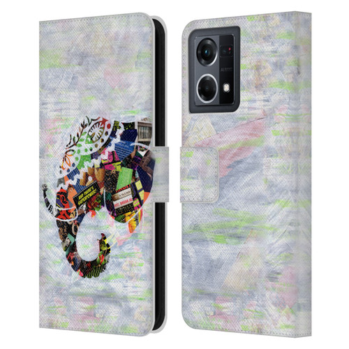 Artpoptart Animals Elephant Leather Book Wallet Case Cover For OPPO Reno8 4G