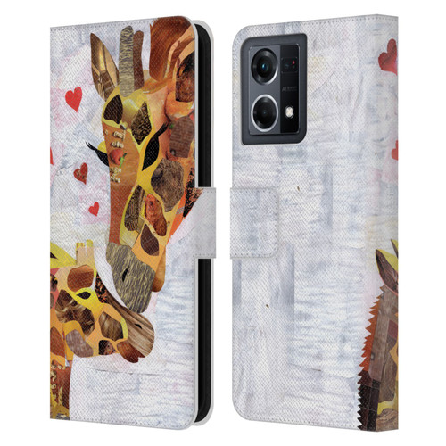 Artpoptart Animals Sweet Giraffes Leather Book Wallet Case Cover For OPPO Reno8 4G