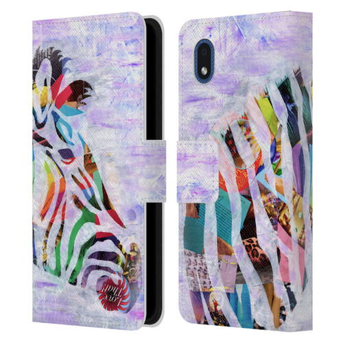 Artpoptart Animals Purple Zebra Leather Book Wallet Case Cover For Samsung Galaxy A01 Core (2020)