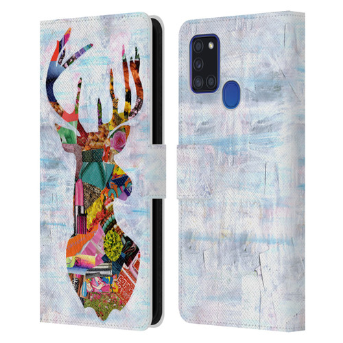 Artpoptart Animals Deer Leather Book Wallet Case Cover For Samsung Galaxy A21s (2020)