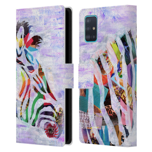Artpoptart Animals Purple Zebra Leather Book Wallet Case Cover For Samsung Galaxy A51 (2019)