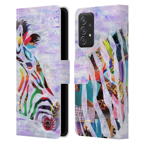 Artpoptart Animals Purple Zebra Leather Book Wallet Case Cover For Samsung Galaxy A53 5G (2022)