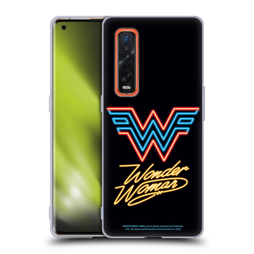 Wonder Woman 1984 Logo Art Neon Soft Gel Case for OPPO Find X2 Pro 5G