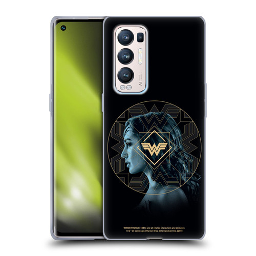 Wonder Woman 1984 Logo Art Gold Portrait Soft Gel Case for OPPO Find X3 Neo / Reno5 Pro+ 5G