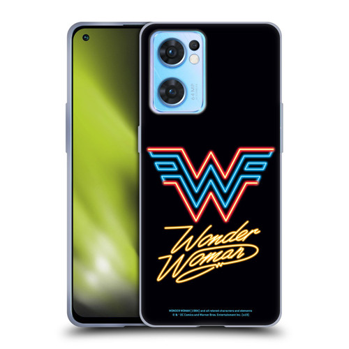 Wonder Woman 1984 Logo Art Neon Soft Gel Case for OPPO Reno7 5G / Find X5 Lite