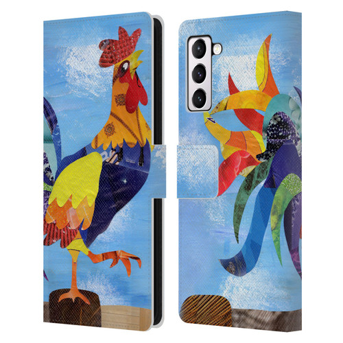 Artpoptart Animals Colorful Rooster Leather Book Wallet Case Cover For Samsung Galaxy S21+ 5G