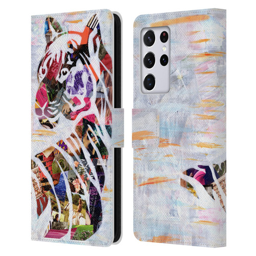 Artpoptart Animals Tiger Leather Book Wallet Case Cover For Samsung Galaxy S21 Ultra 5G