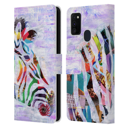 Artpoptart Animals Purple Zebra Leather Book Wallet Case Cover For Samsung Galaxy M30s (2019)/M21 (2020)