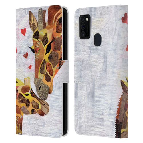 Artpoptart Animals Sweet Giraffes Leather Book Wallet Case Cover For Samsung Galaxy M30s (2019)/M21 (2020)