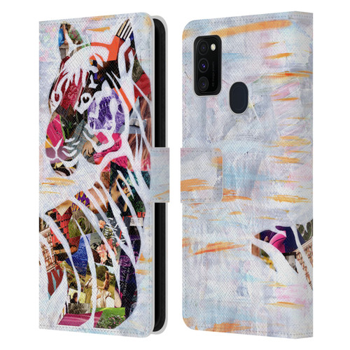 Artpoptart Animals Tiger Leather Book Wallet Case Cover For Samsung Galaxy M30s (2019)/M21 (2020)