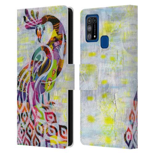 Artpoptart Animals Peacock Leather Book Wallet Case Cover For Samsung Galaxy M31 (2020)