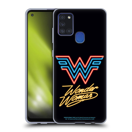 Wonder Woman 1984 Logo Art Neon Soft Gel Case for Samsung Galaxy A21s (2020)