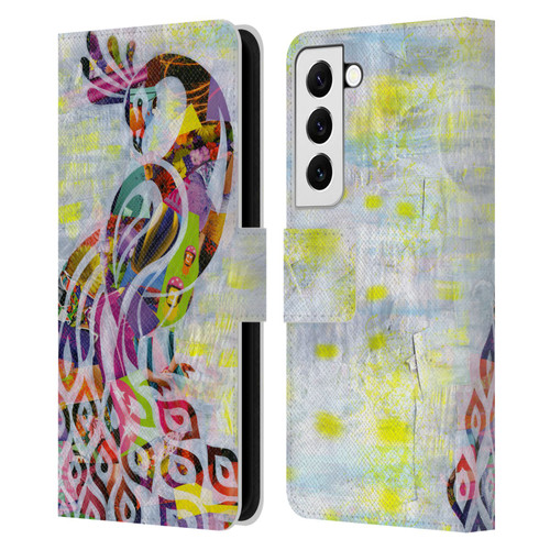 Artpoptart Animals Peacock Leather Book Wallet Case Cover For Samsung Galaxy S22 5G