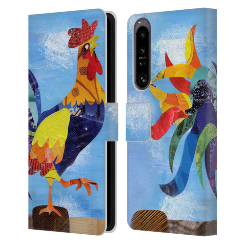 Artpoptart Animals Colorful Rooster Leather Book Wallet Case Cover For Sony Xperia 1 IV