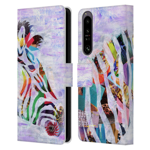 Artpoptart Animals Purple Zebra Leather Book Wallet Case Cover For Sony Xperia 1 IV