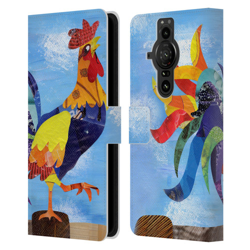 Artpoptart Animals Colorful Rooster Leather Book Wallet Case Cover For Sony Xperia Pro-I