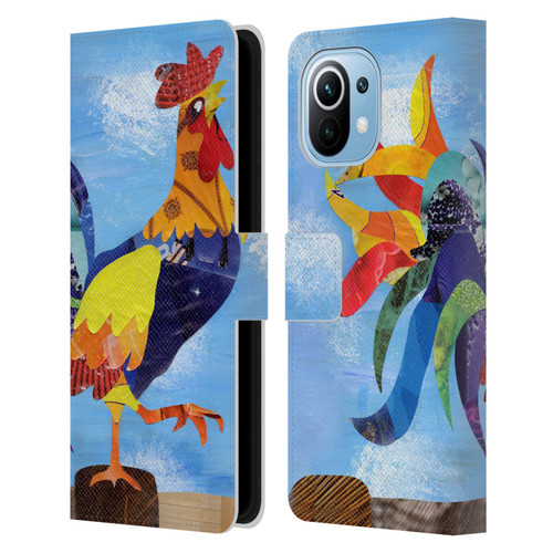 Artpoptart Animals Colorful Rooster Leather Book Wallet Case Cover For Xiaomi Mi 11