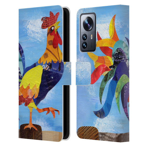 Artpoptart Animals Colorful Rooster Leather Book Wallet Case Cover For Xiaomi 12 Pro