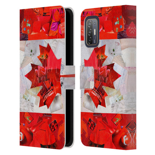 Artpoptart Flags Canada Leather Book Wallet Case Cover For HTC Desire 21 Pro 5G