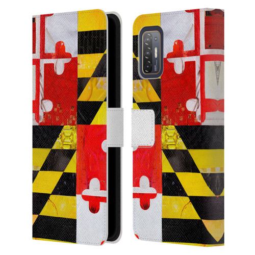 Artpoptart Flags Maryland Leather Book Wallet Case Cover For HTC Desire 21 Pro 5G