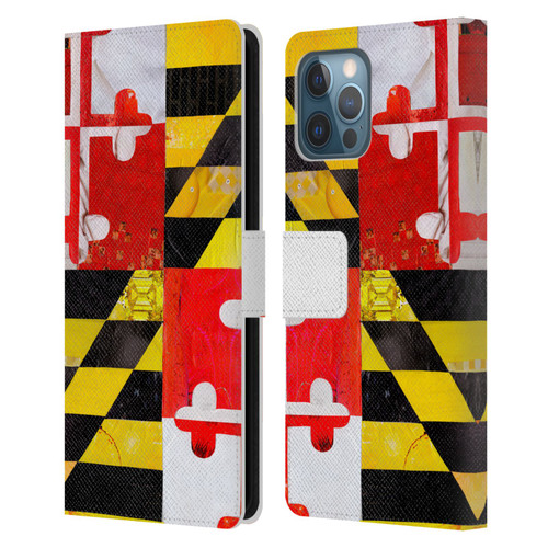 Artpoptart Flags Maryland Leather Book Wallet Case Cover For Apple iPhone 12 Pro Max