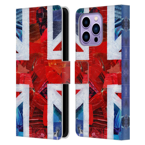 Artpoptart Flags Union Jack Leather Book Wallet Case Cover For Apple iPhone 14 Pro Max